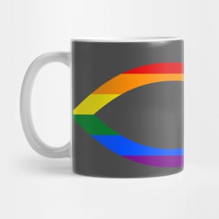 Christian fish with lgbtq+ pride flag Mug